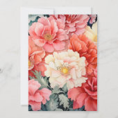 Hochzeit mit Korallen und Weißblumen Einladung (Rückseite)