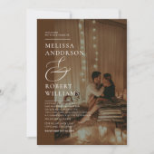 Hochzeit mit lässigem Chic und braunem Foto Einladung (Vorderseite)