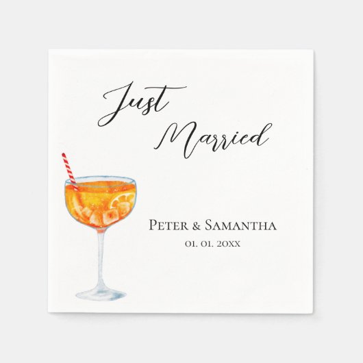 Hochzeit mit Liebe auf den ersten Spritz Serviette (Vorderseite)