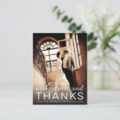 Hochzeit mit Liebe & dank Foto Postkarte (Stehend Vorderseite)