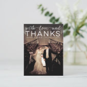 Hochzeit mit Liebe & dank Foto Postkarte (Stehend Vorderseite)