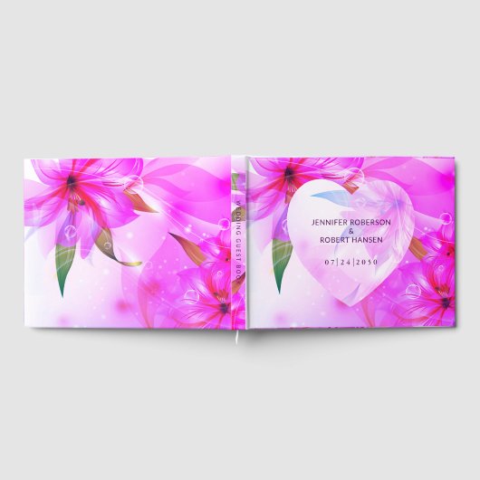 Hochzeit mit Lila Blumenkohl Gästebuch (Voll)