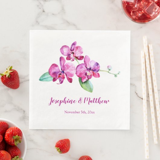 Hochzeit mit Lila Orchidee Serviette (Beispiel)