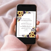 Hochzeit mit Lila Sonnenblume Einladung