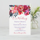 Hochzeit mit lila Torfmoor Einladung (Stehend Vorderseite)