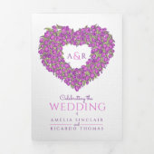 Hochzeit mit lila Tulpen Dreifach Gefaltete Einladung (Cover)