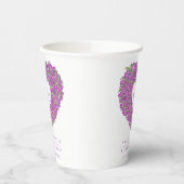 Hochzeit mit lila Tulpenherz Pappbecher (Links)