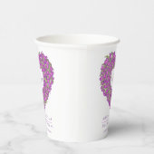 Hochzeit mit lila Tulpenherz Pappbecher (Rechts)