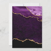 Hochzeit mit lila und Gold Glitzer Einladung (Rückseite)