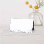 Hochzeit mit lila und silberfarbener Wasserfarbe Platzkarte (Rückseite)