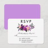 Hochzeit mit Lila, violettem Wasser V RSVP Karte (Vorne/Hinten)