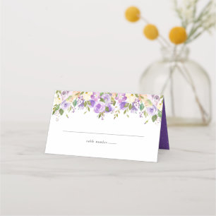 Hochzeit mit Lila Wasserfarbe und Creme Platzkarte