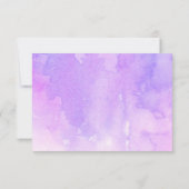 Hochzeit mit lila Wasserfarbe und lila Kalligraphi Dankeskarte (Rückseite)