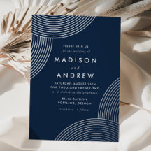 Hochzeit mit marineblauen und silbernen geometrisc