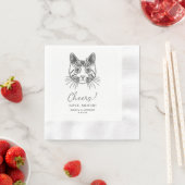Hochzeit mit maßgeschneiderter Katz-Handzeichnung  Serviette (Beispiel)