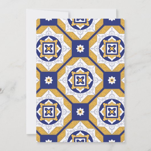 Hochzeit mit mexikanischer Tile Einladung (Rückseite)