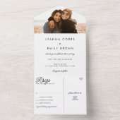 Hochzeit mit Minimalistischem Foto All In One Einladung (Innen Boden)