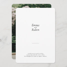 Hochzeit mit Minimalistischem Schwarz-Weiß-Foto Einladung