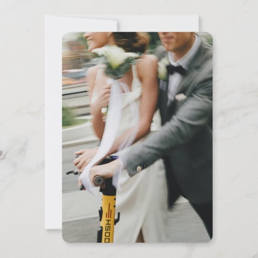 Hochzeit mit Minimalistischem Schwarz-Weiß-Foto Save The Date (Rückseite)