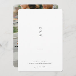 Hochzeit mit Minimalistischem Schwarz-Weiß-Foto Save The Date