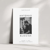 Hochzeit mit Minimalistischem Schwarz-Weiß-Foto Save The Date