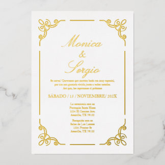 Hochzeit mit Minimalistischer Goldfolie Folieneinladung