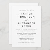 Hochzeit mit Minimalistischer Typografie Einladung (Vorne/Hinten)