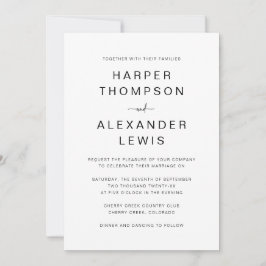 Hochzeit mit Minimalistischer Typografie Einladung