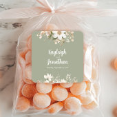 Hochzeit mit moderner Farbe Grün Quadratischer Aufkleber