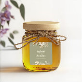 Hochzeit mit moderner Farbe Grün Quadratischer Aufkleber