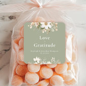 Hochzeit mit moderner Farbe Grün Quadratischer Aufkleber