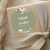 Hochzeit mit moderner Farbe Grün Runder Aufkleber