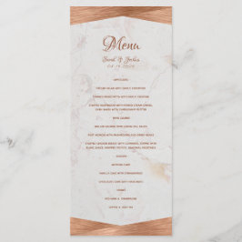 Hochzeit mit moderner geometrischer Marmorkugelkal Menükarte