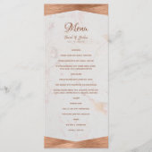 Hochzeit mit moderner geometrischer Marmorkugelkal Menükarte (Vorderseite)