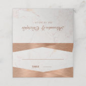 Hochzeit mit moderner geometrischer Marmorkugelkal Platzkarte (Außenseite Aufgefaltet)