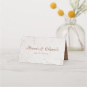 Hochzeit mit moderner geometrischer Marmorkugelkal Platzkarte (Rückseite)