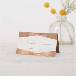Hochzeit mit moderner geometrischer Marmorkugelkal Platzkarte