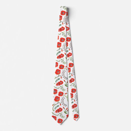 Hochzeit mit Mohnblumen Krawatte (Vorderseite)