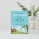 Hochzeit mit Mohnfeldern - Wasserfarbe speichern d Ankündigungspostkarte (Stehend Vorderseite)