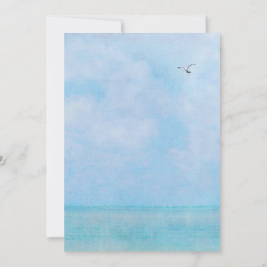 Hochzeit mit Möwen im Ocean View Window Einladung (Rückseite)
