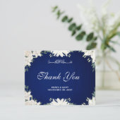 Hochzeit mit muslimischem Chic und blühendem Blume Dankeskarte (Stehend Vorderseite)