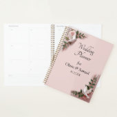 Hochzeit mit Namen & Datum rosa Rosen & Tauben Planer (Anzeige)