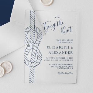 Hochzeit mit nautischem Seil knoten Acryleinladungen