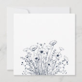 Hochzeit mit Navy White Floral Handwriting Vielen  Einladung (Rückseite)