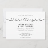 Hochzeit mit niedlichem verbindendem Schriftart Einladung (Vorderseite)