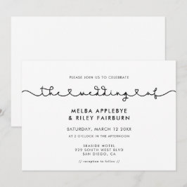 Hochzeit mit niedlichem verbindendem Schriftart Einladung