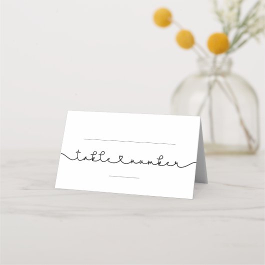 Hochzeit mit niedlichem verbindendem Schriftart Platzkarte (Vorderseite)