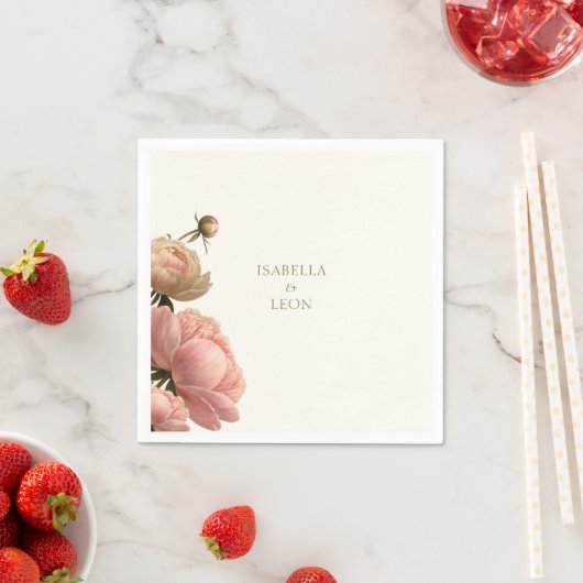 Hochzeit mit Olivenöl und Rose Serviette (Beispiel)