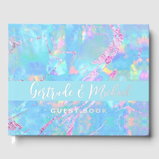Hochzeit mit opalem Hintergrund Gästebuch (Vorderseite)