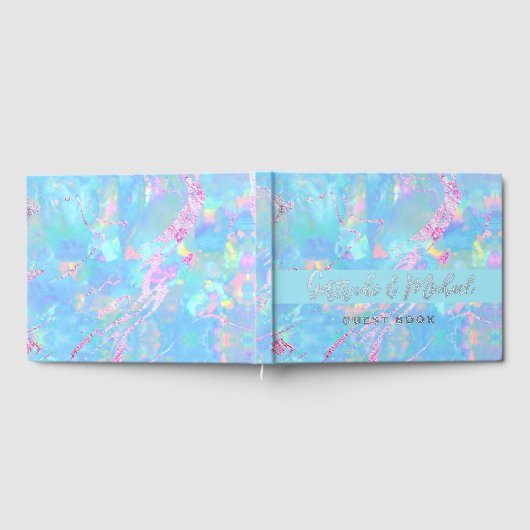 Hochzeit mit opalem Hintergrund Gästebuch (Voll)
